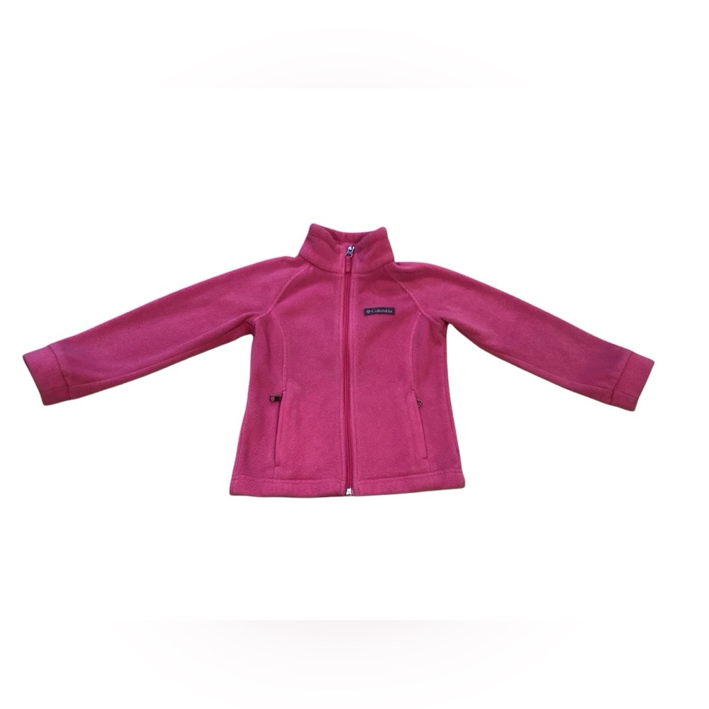 Columbia Toddler Girls Vibrant Pink Fleece Jacket Size XXS 4/5 Full Zip Warm